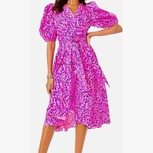 NWT! Lilly Pulitzer Vibrant Pink and Purple Midi Dress